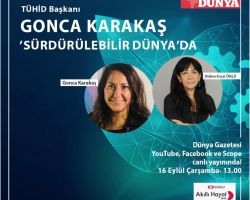 TÜHİD Başkanı Gonca Karakaş Dünya Gazetesi Sürdürülebilir Dünya Programına konuk oldu